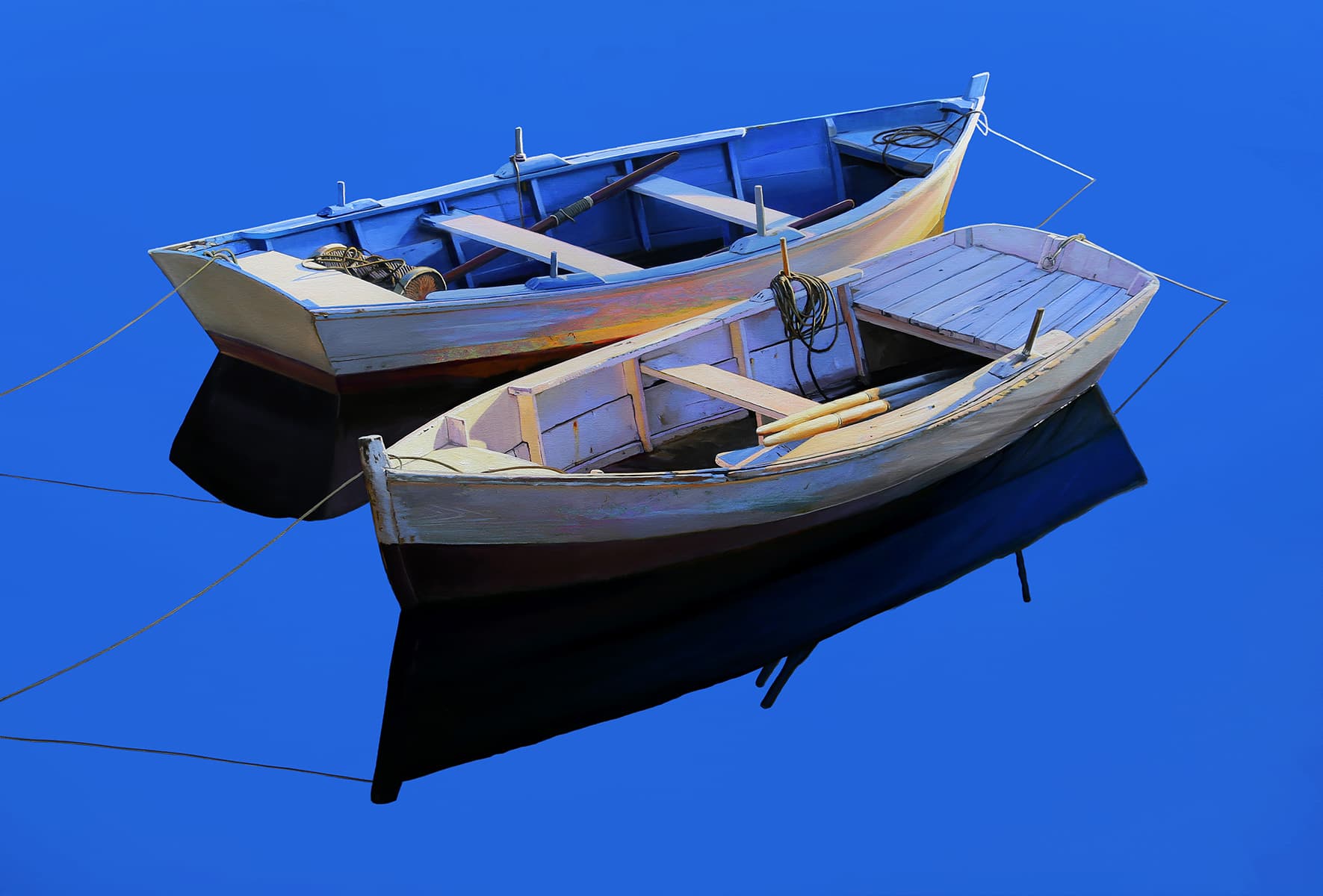 skiffs with lobster trap