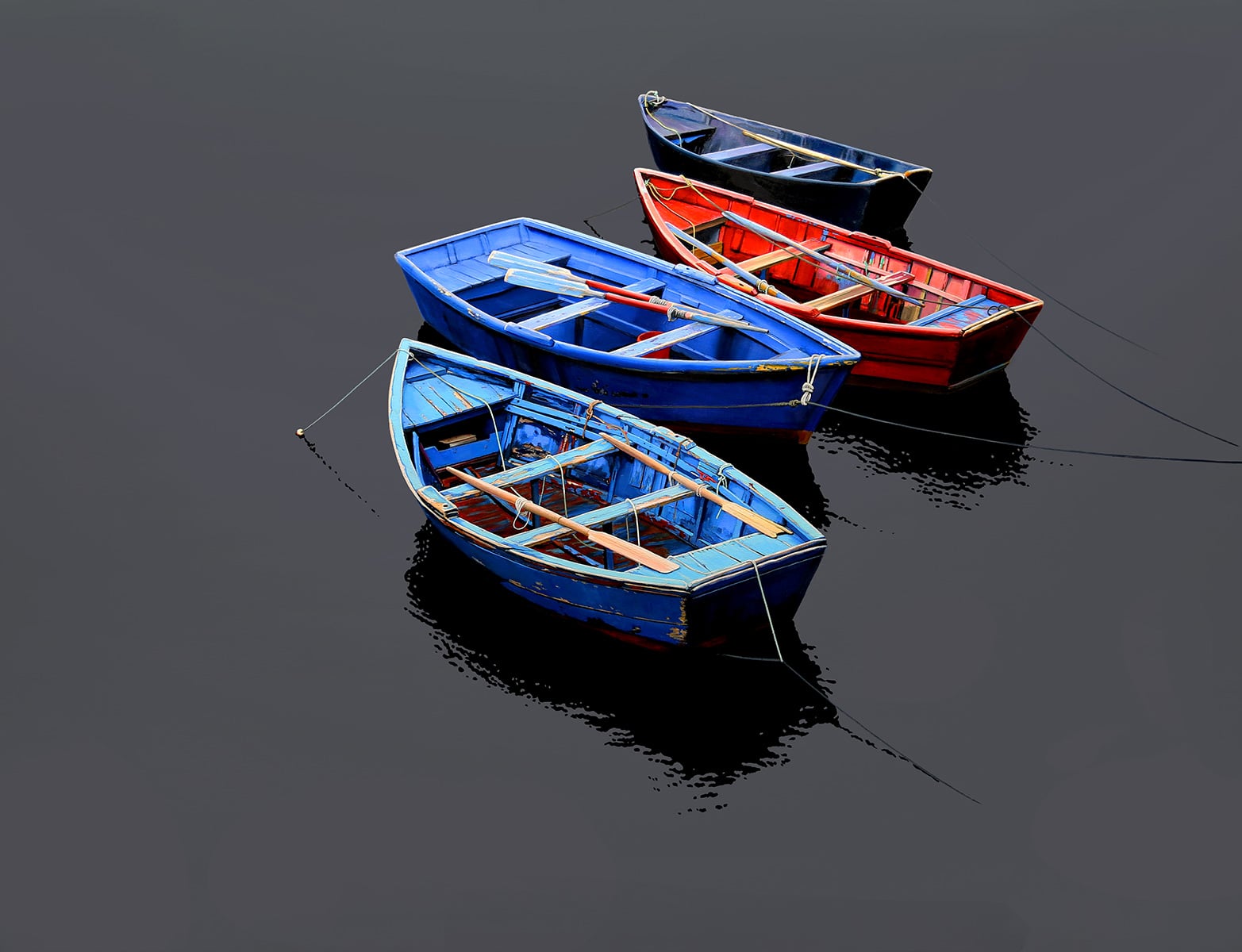 foursome, working skiffs